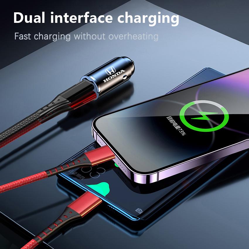 Car Mini Stealth Charger USB Type-C Fast Charging Adapter Accessories For Honda civic accord fit jazz pilot CRV odyssey passport akz256