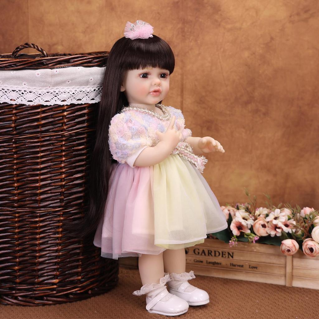 KEIUMI 55 Cm Reborn Baby Doll Girl Silicone Vinyl Realistic Princess Newborn Babies Dolls Fashion Christmas Birthday Gift