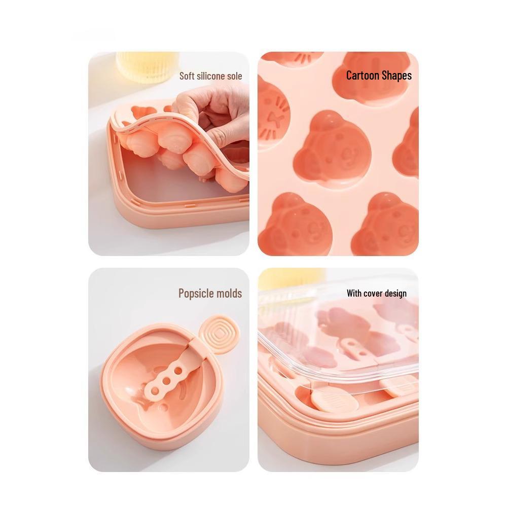 Silicone Ice Cube Tray with Lid for Homemade Ice Storage