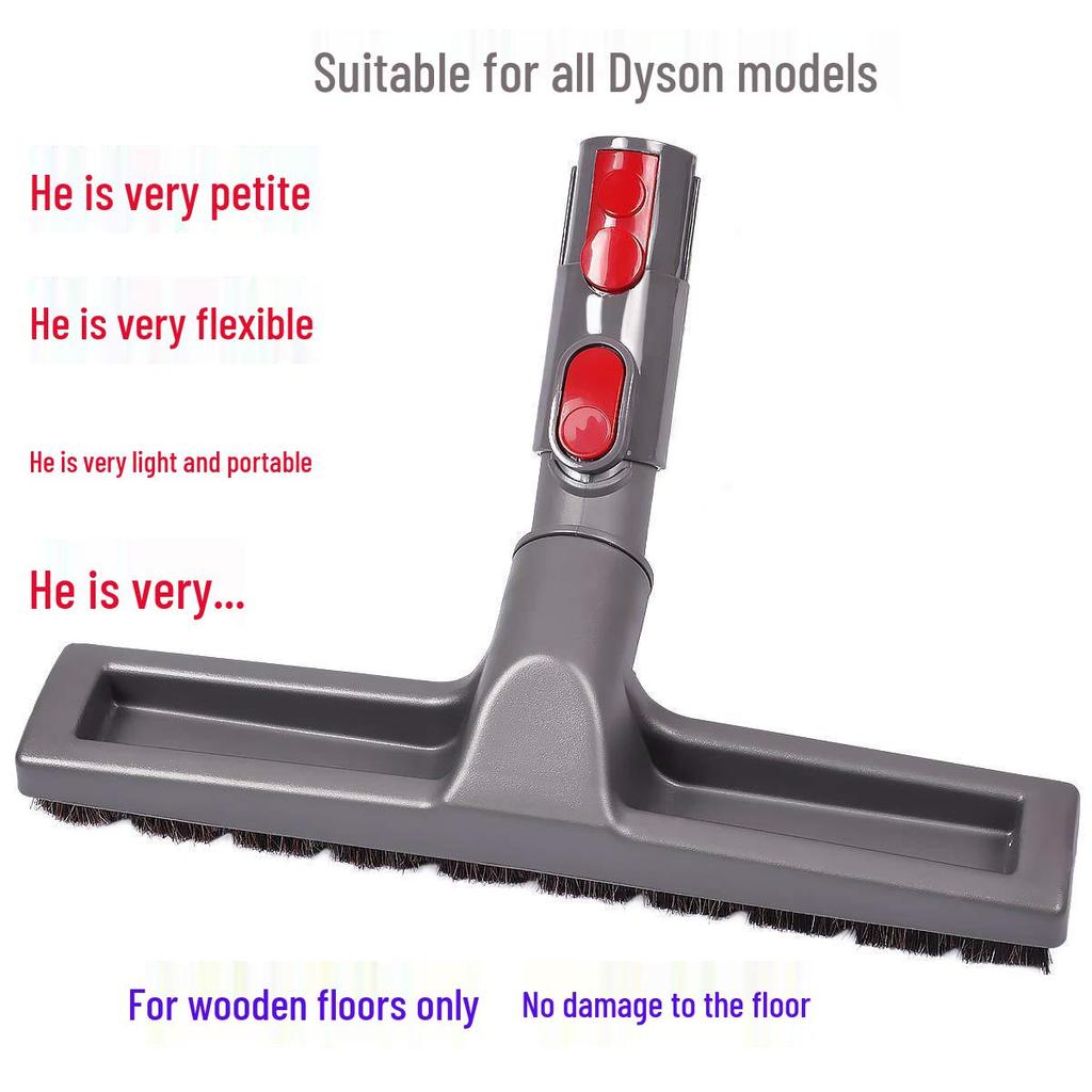 Dyson-Compatible Horsehair Brush Head for Hard Floors with Adapter (V6, V7, V8, V10, V11)