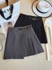 2026 Spring/Summer Irregular High-Waisted Pleated A-Line Skirt for Petite Women – Anti-Exposure Short Skirt