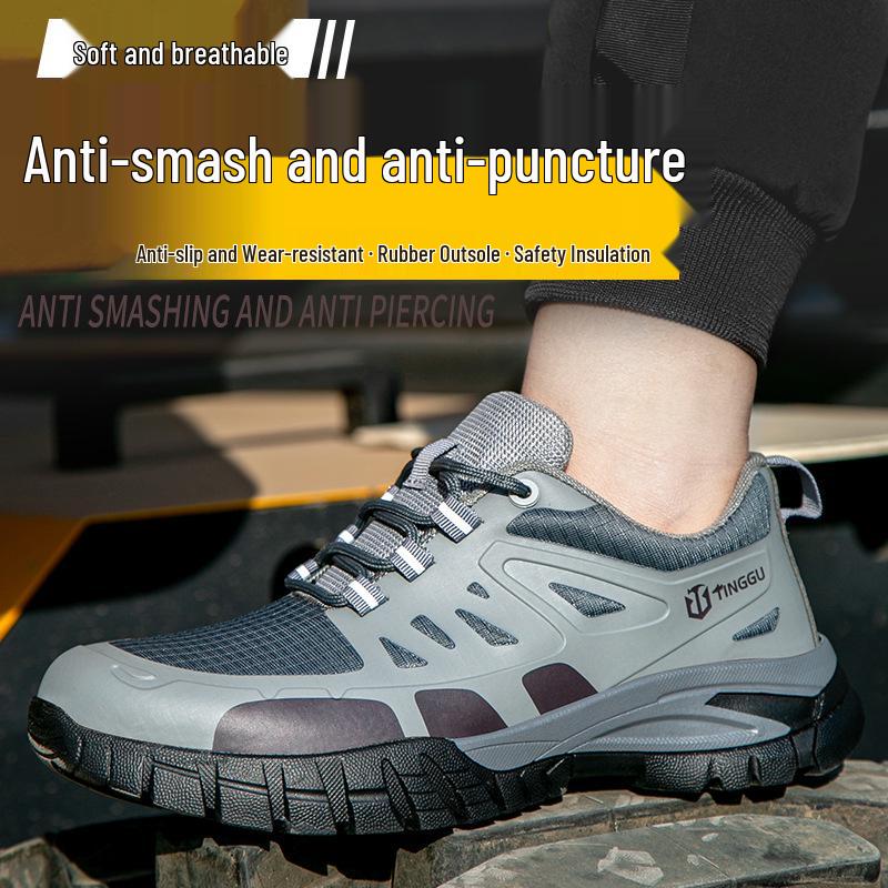 Unisex Summer Safety Shoes: Steel Toe Cap, Anti-Smash, Anti-Puncture, Non-Slip, Breathable, Anti-Odor for Construction Sites