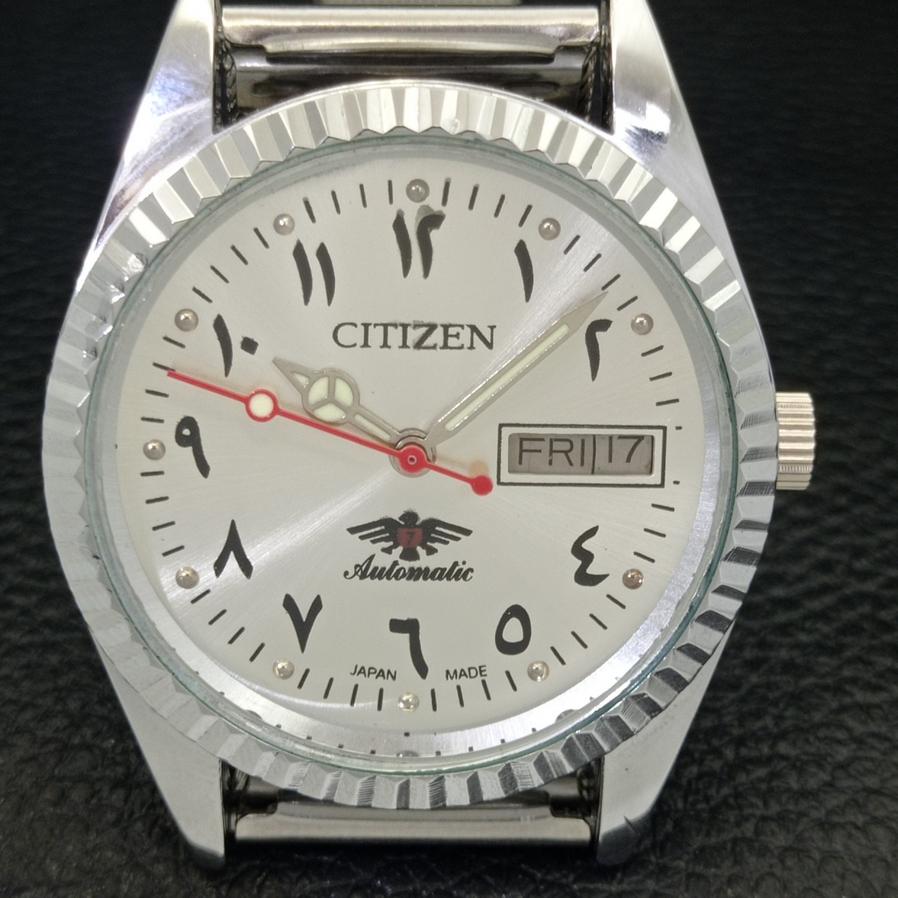 REFURBISHED AUTOMATIC CITIZEN 8200 JAPAN MENS ARABIC SILVER DIAL WATCH a427332-2 QRL-a427332