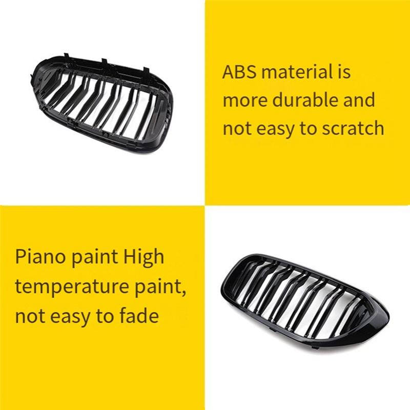 A51K-Car Double Slat Front Bumper Grille For BMW 5 G30 G31 G38 530I 540I 2018-20120 Middle Grille
