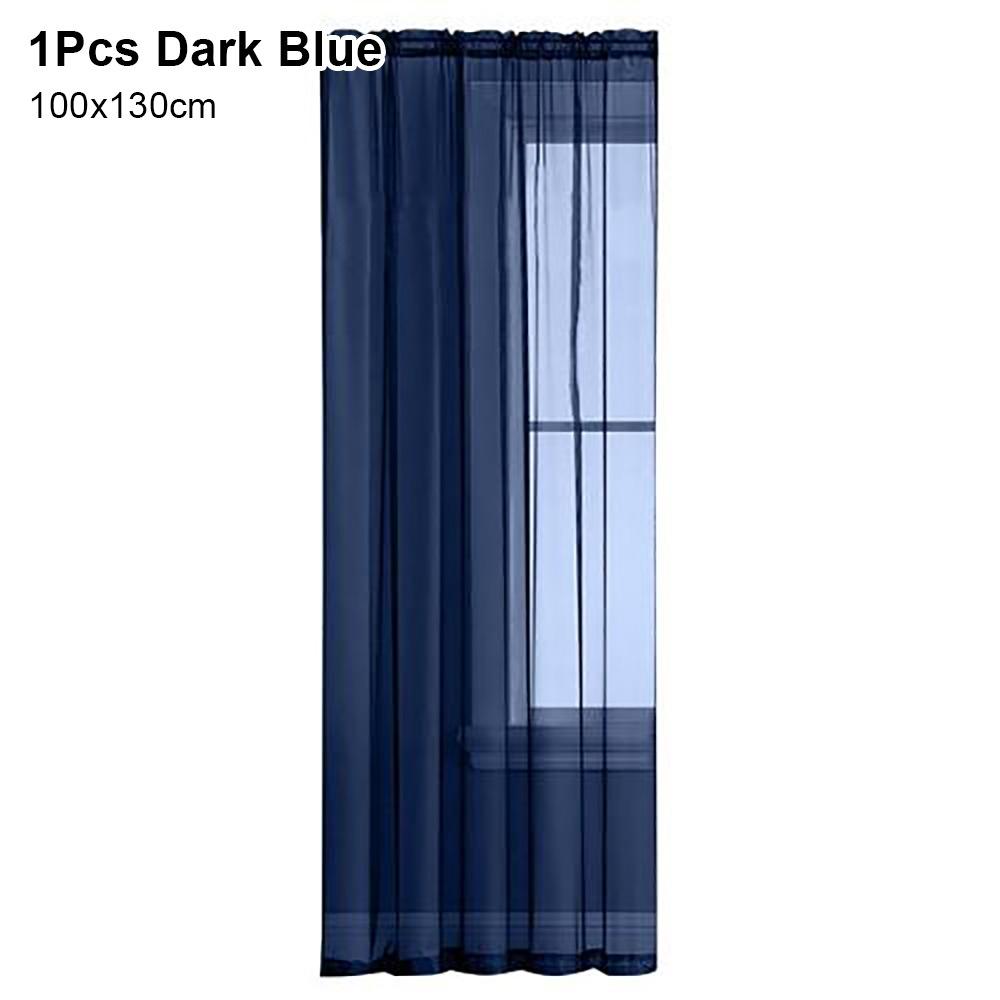 1/2Pcs Rod Pocket Voile Sheer Curtain Door Drape Shades Living Room Bedroom Kitchen Decoration