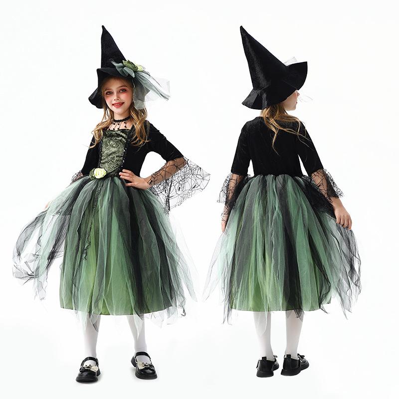 Halloween Children's Costume The Wizard of Oz Mesh Dress Witch Costume Magic Witch Costume Cosplay Show
