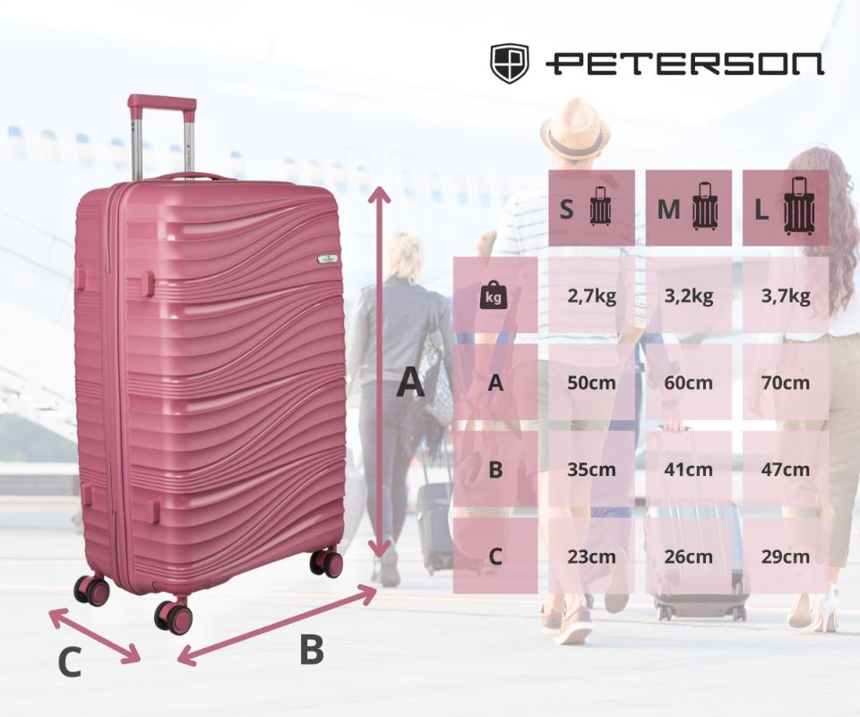 PTN WA06-SET3-2471 Pink Suitcase Set