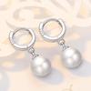 Womens Japanese Korean Style Red Bead Buckle Earrings Fashion Jewelry