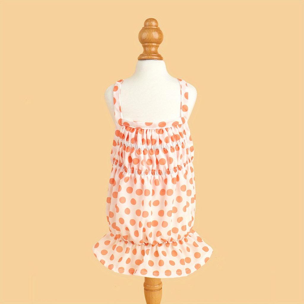 Colorful Polka Dot Dog Girl Sundress, Multi-Color Breathable Small Pet Dress, Cute Sleeveless Puppy Clothes Summer Apparel Skirt
