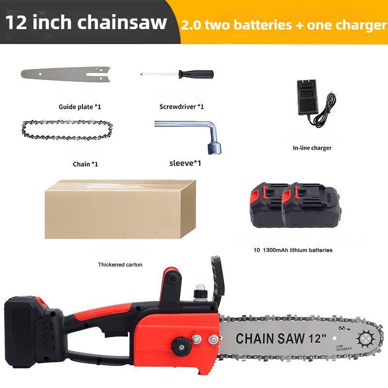 12 Zoll Bürstenlose Elektrische Kettensäge Handheld Tragbar Astschneidsäge Wiederaufladbar Haushalt Holzbearbeitungs-Elektrowerkzeug