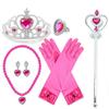 Frozen Princess Elsa Costume with Crown, Wand, Braids & Gloves