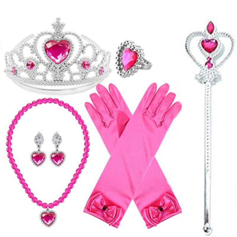 Frozen Princess Elsa Costume with Crown, Wand, Braids & Gloves