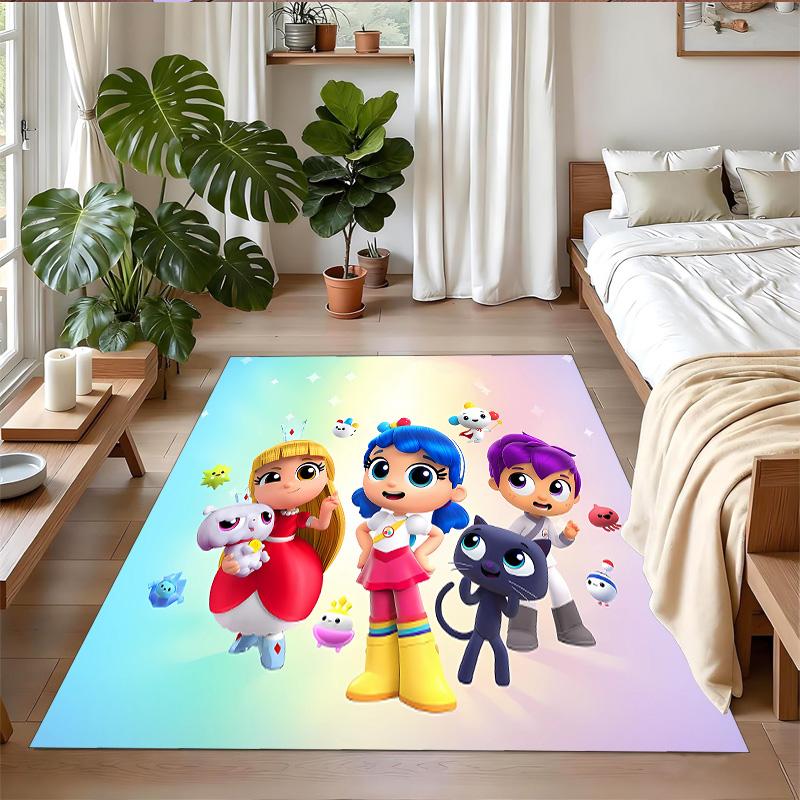 Anti‑Slip Crystal Velvet Floor Rug, True And The Rainbow Kingdom Design Carpet for Indoor Living Bedroom Home Decoration