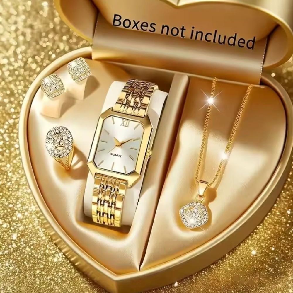 

Stainless Steel Quartz Watches Rhinestone Strap Watch Wristwatch Rhinestone Jewelry Set Women белый