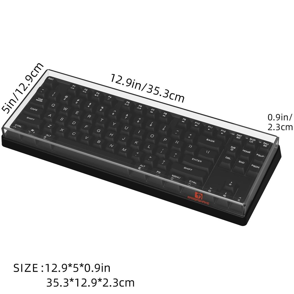 MAMBASNAKE Keyboard Dustproof Compatible with TLK Transparent Pressure Bending Storage Case Cover, Acrylic, 87-Key 80% Keyboards/Gaming Keyboards,