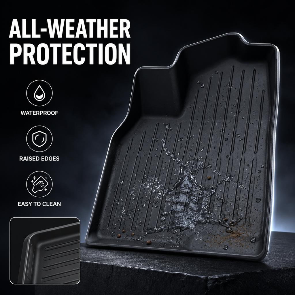 Tapis de sol 6 places pour Tesla Model Y L 2026+, tapis de coffre TPE 3 rangées, housse de siège arrière, doublure de coffre avant, plateau de