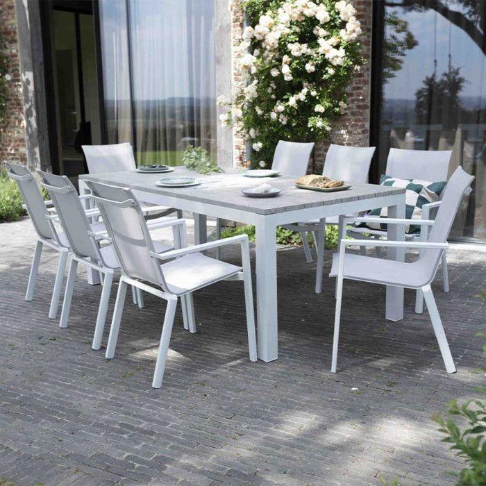 Salon de jardin en aluminium imitation bois Tampa Wilsa Garden