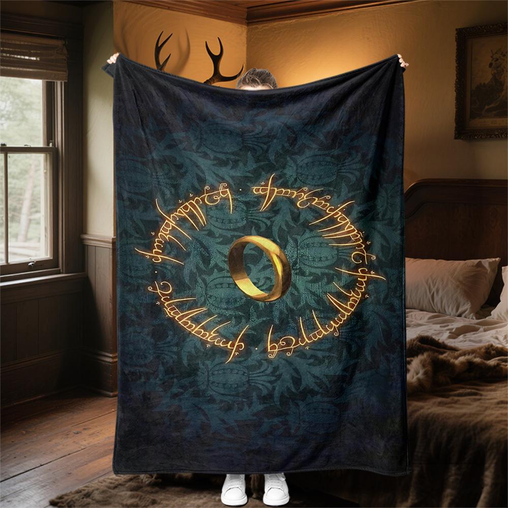 1pc One Ring to rule them all,  - Throw Blanket, Soft, Flannel Blankets, Living Room,  All Seasons Use-1021203