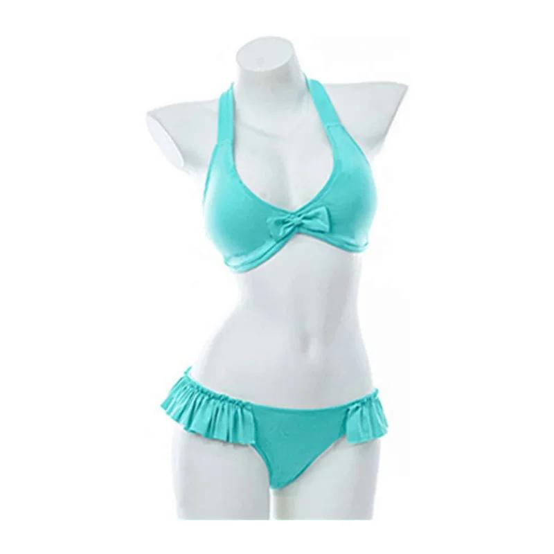 Halloween Cosplay Anime Zwempak Bikini Spel Tweedehands Performance Kostuum Dames Volledige Set Carnaval Verkleden Feest S blue
