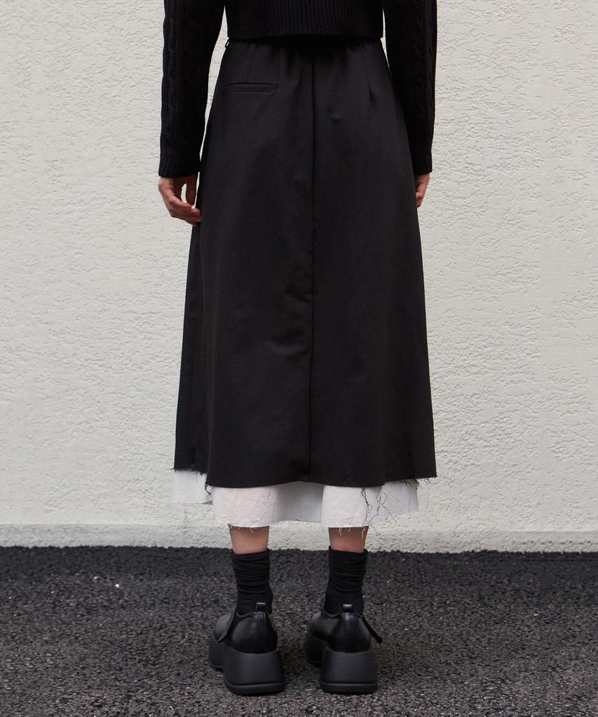Nigaennikol Nicole Pintuck Layered Long Skirt_Black