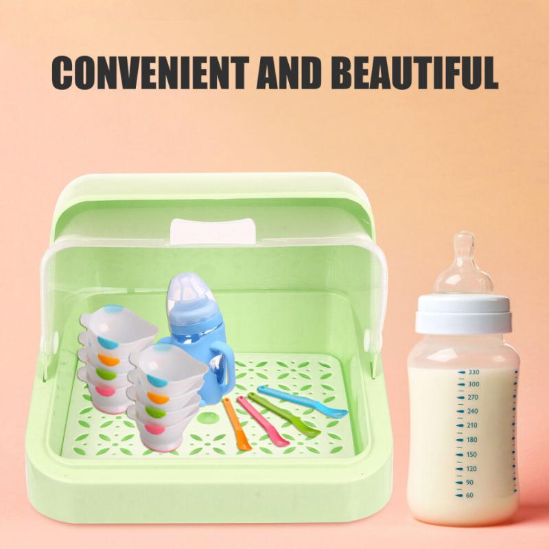 1pack Baby Bottle Box Storage Pp Dustproof Green For Parents