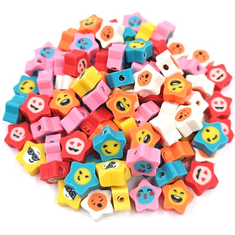 

Бусины в мультяшной форме Рождественские облака Бисер 20 шт. Аксессуары ручной работы для изготовления ювелирных изделий Смайлик Бусины Мягкие керамические бусины DIY Браслет Pentagram Smiley