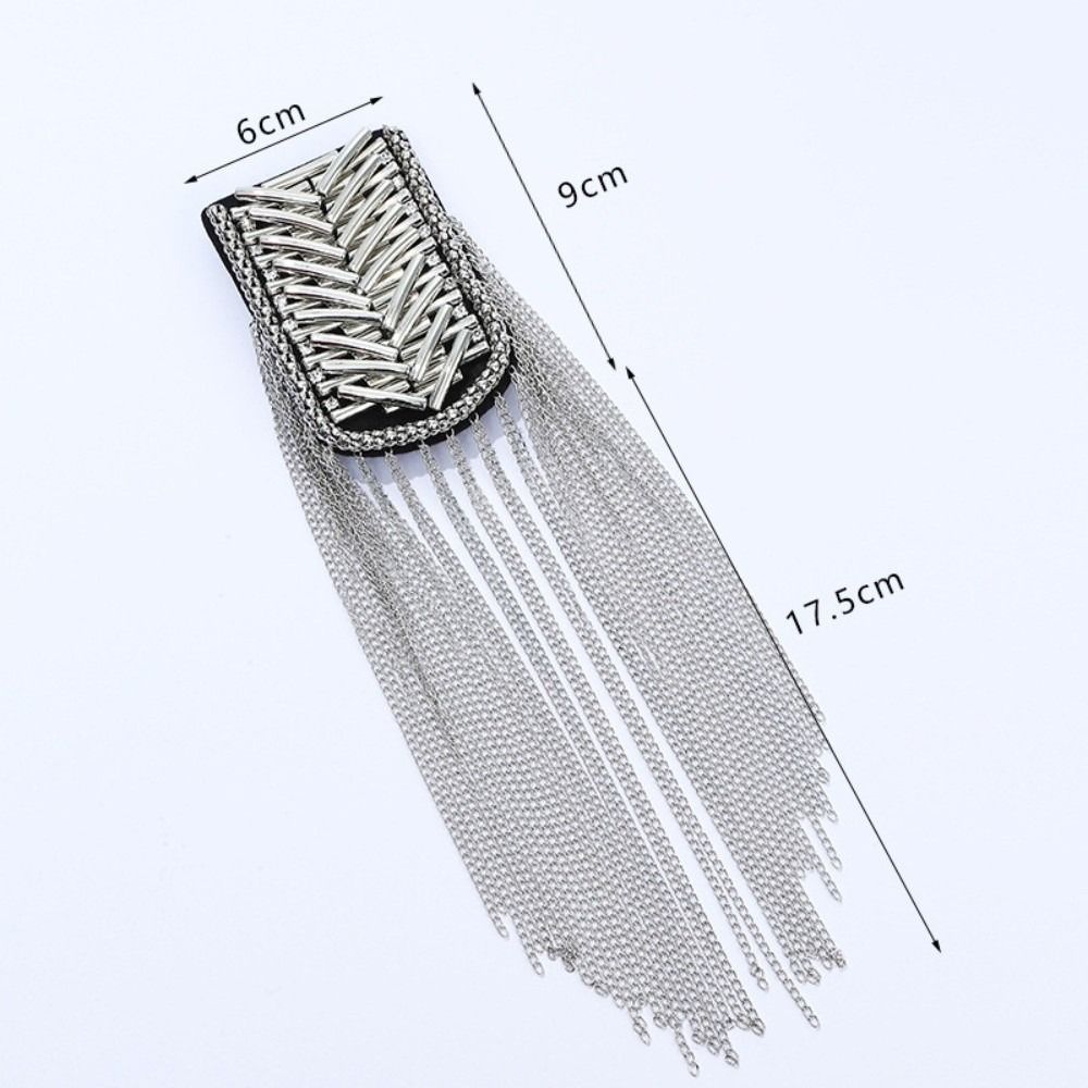 Long Chain Shoulder Jewelry Pin Beads Shoulder Brooch Delicate Clothing Accessories  for Men Women