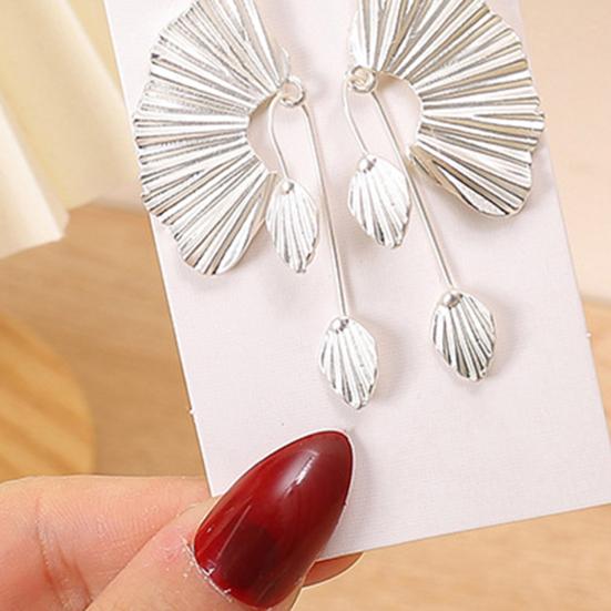 Women Dangle Textured Earrings Ginkgo Leaf Chunky Dangle Earrings Jewelry Gifts