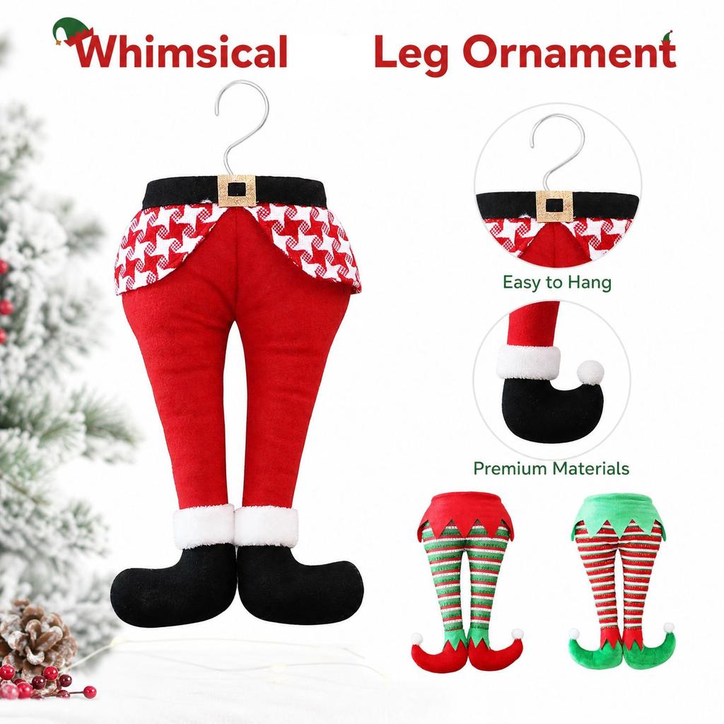 Christmas Ornament, Large 3D Feet Hanging Decoration for Christmas Tree, Pendant Accessory