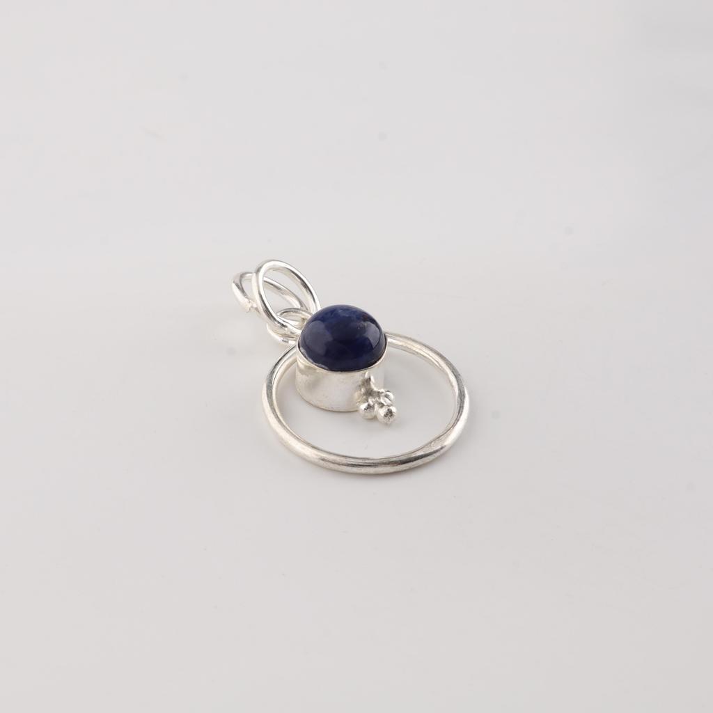 Natural Sodalite Gemstone 925 Sterling Silver Jewelry Elegant pendant 1.2" For Her PP-68-24