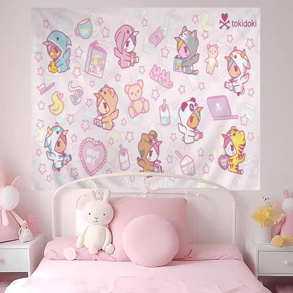 Japan Anime Tokidoki Chart Tapestry for Living Room Home Dorm Decor Art Home Decor