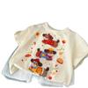 Sommer-Ankunft: Kinder Cartoon besticktes Baumwoll-T-Shirt (Kurzarm, Lockere Passform, Koreanischer Stil)