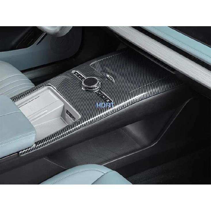 For Geely Galaxy E8 2024 + Car Styling Carbon Fibre Interior Rear Air Vent Outlet Gear Shift Window Control Panel Cover Sticker