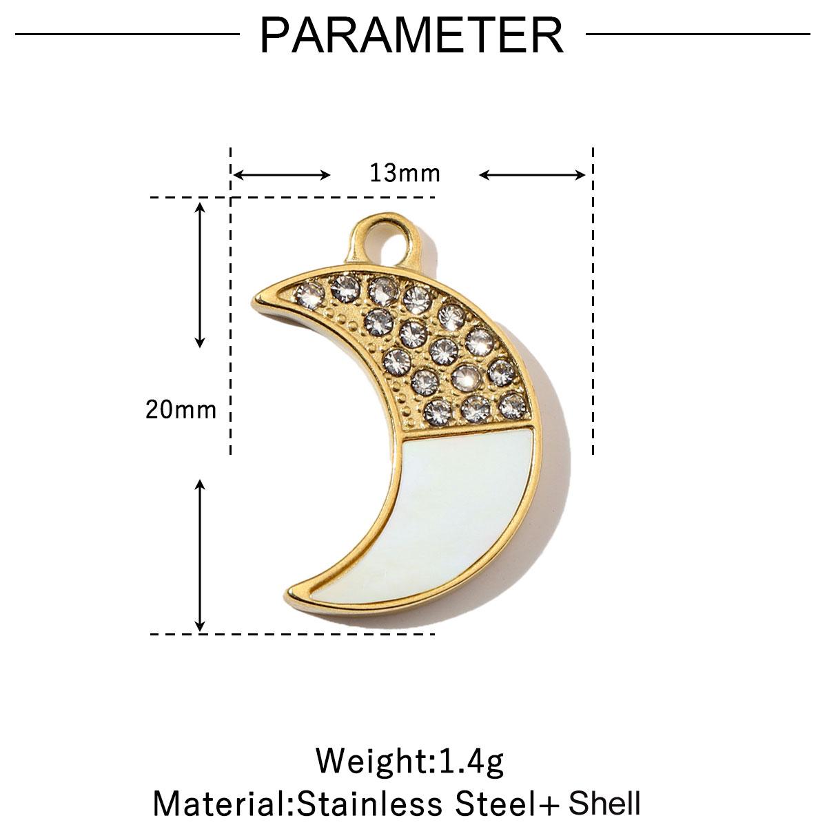 

3pcs/Lot Trendy High Polish Stainless Steel Shell Starfish Charms Heart Moon Enamel Necklace DIY Small Pendant