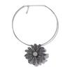 European and American fashion personality retro alloy full diamond exquisite heavy industry large flower pendant collar evening banquet model