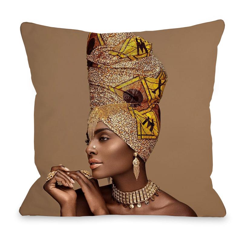 Home Decor Fashion Afro Black Women Girls Sofa Pillowcases Bedroom Living Room Decor Cushion Covers
