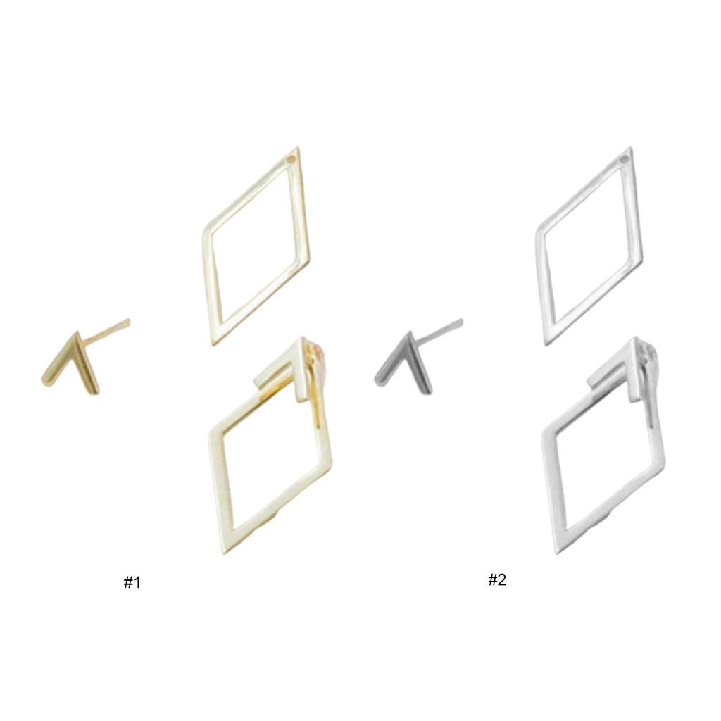 1 Pair Geometric Rhombus Metal Stud Earrings Rhombus Geometric Earrings Stud Hollow Rhombus Dangle Earrings for Women Girls