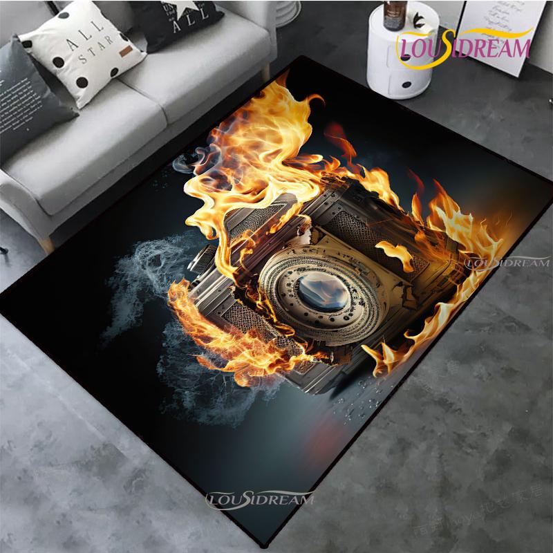 Vintage Camera carpet children play Rug living room bedroom Kitchen non-slip Mats Decor photography props birthday gift Alfombra