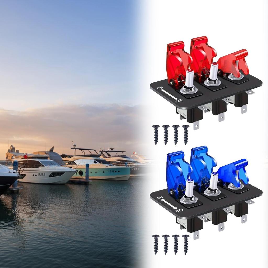 Universal 12V Panel Switch ABS Rocker Toggle Switch Panel with LED Lights for Car RV Yacht Dashboard