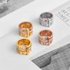 New European and American Fashion High-end Roman Numeral Diamond Ring, Stainless Steel Personalized Male and Female Couple Ring