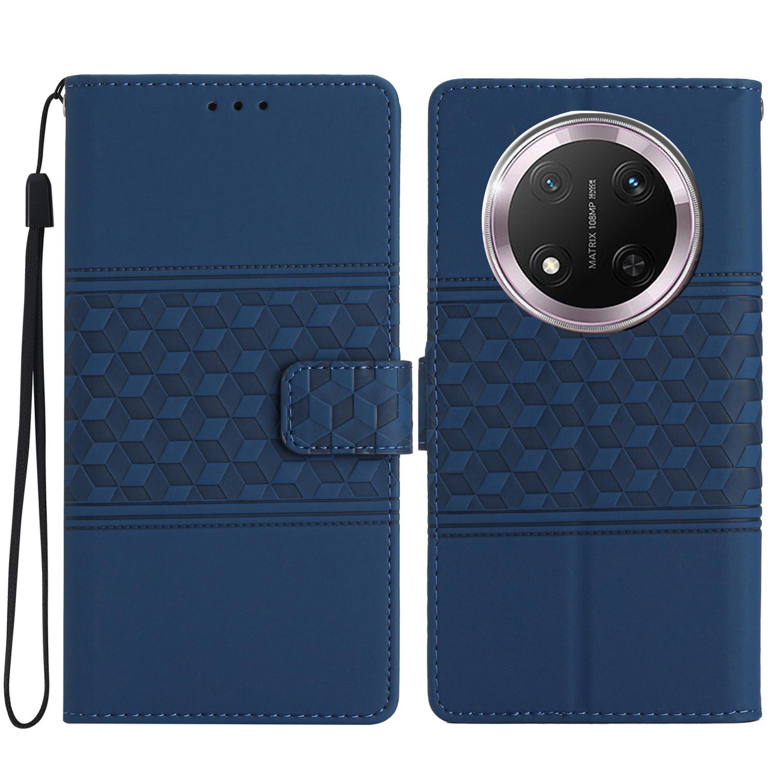 

For Honor Magic7 Lite 5G/X9c 5G/X60 Pro 5G Case Rhombus Leather Horizontal Flip Phone Cover D