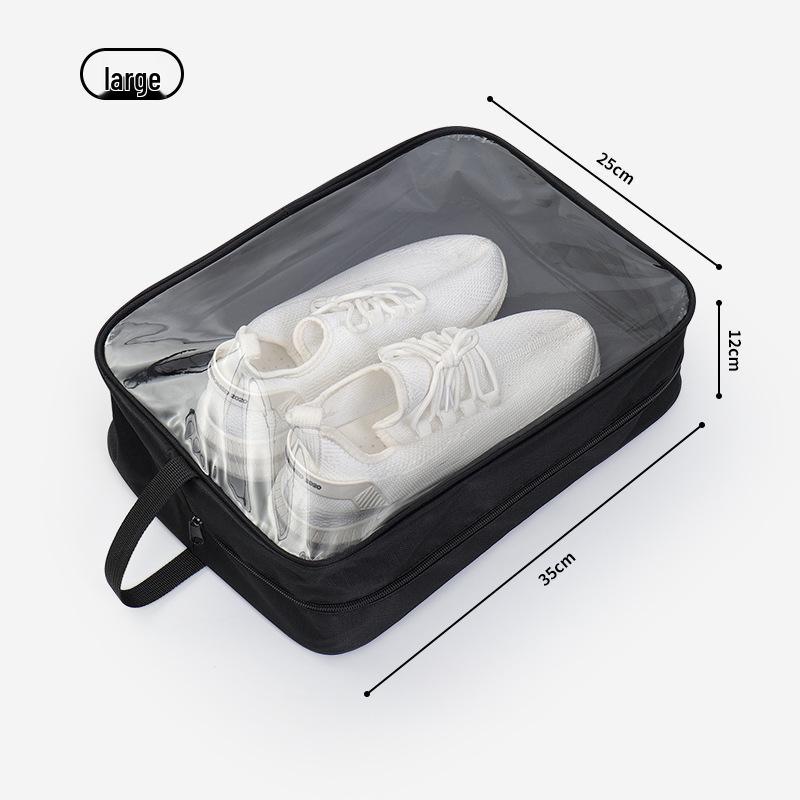 Dual-Layer Transparent Shoe Storage Bag with Zipper - Dustproof and Multipurpose Travel Shoe Cover