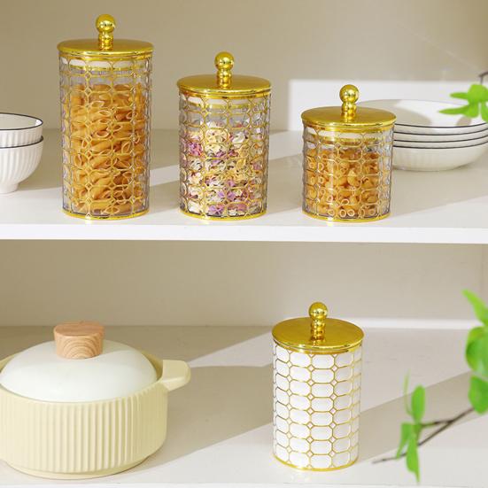 1/3Pcs Storage Jar Food Storage Container with Rubber-Sealed Lids Freshness Stackable Wide Opening Kitchen Storage Jar