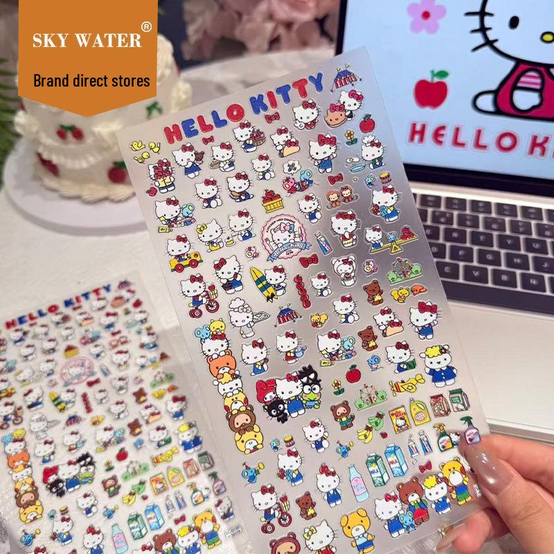 Sky Original Large Hello Kitty Embossed Cartoon Stickers - Cute DIY Phone Decoration