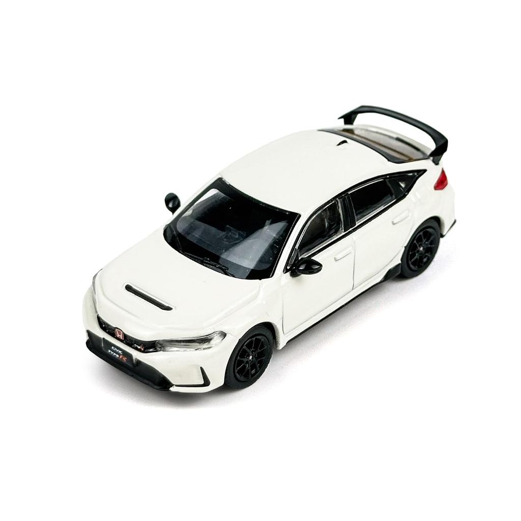 PAUDI MODEL scale 2023 Honda Civic FL5 diecast model mini size 1/64 TYPE-R car, white,