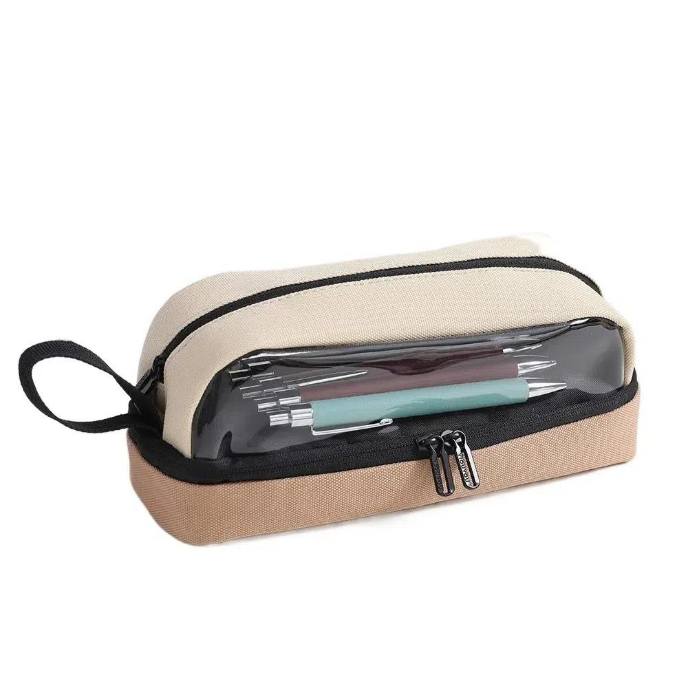 Multi Layer Pen Pouch Large Capacity Pencil Case Personality Makeup Storage Bag  Office Supplies