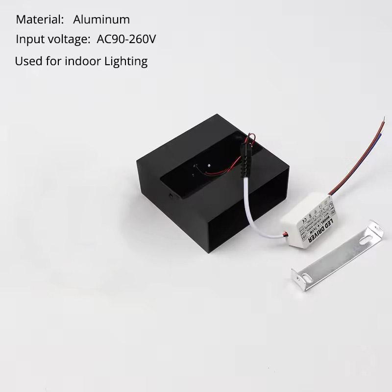 Square Up and Down Outdoor Wall Lights 7W Modern Black Exterior Light LED Porch Lights for House Porch Garage 3000K Warm White