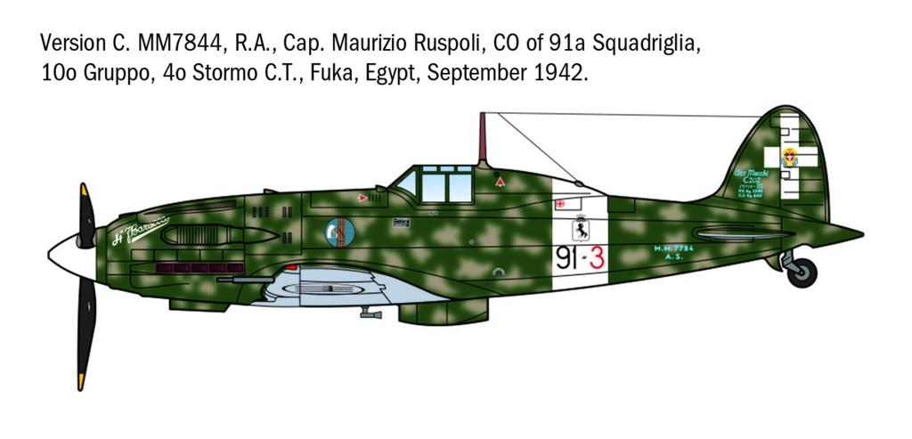Italeri 1/72 WWII Italian Macchi MC.202 Folgore Ace Plastic Model Kit IT1481 (Airplane)