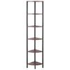 VEVOR 6 Tier Corner Shelf, Tall Corner Stand with LED Light, Wall Shelves Tower Storage Organizer with Metal Frame & Wooden Shelves
