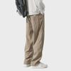 Men's Trendy Corduroy Wide-Leg Pants - Loose Fit, Straight Cut for Spring, Autumn, and Winter Sports and Casual Wear
